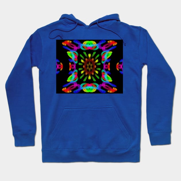 Neon Rainbow - Butterfly Medallion Hoodie by Boogie 72